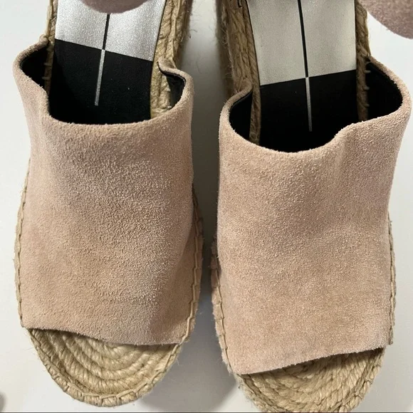 NEW Dolce Vita Suede Espadrille Wedges Taupe Grey 8.5 - Picture 9 of 16